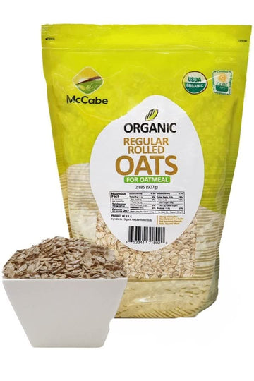 McCabe Organic Rolled Oats, 32 Ounce (Pack of 3), USDA & CCOF Certified, Rich in Fiber & Minerals, Product of USA