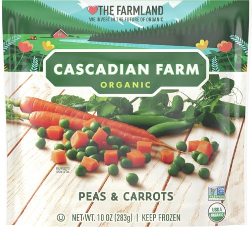 Cascadian Farm Organic Peas and Carrots, Frozen Vegetables, Non-GMO, 10 oz Bag