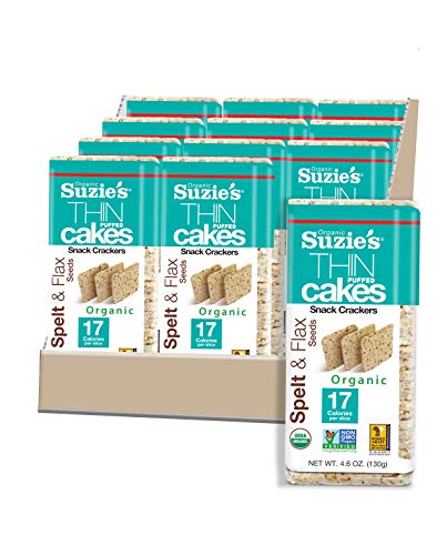 Suzies Spelt & Flax Seed Thin Cakes Case Of 12 Packages 4.6Oz. Each