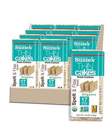 Suzies Spelt & Flax Seed Thin Cakes Case Of 12 Packages 4.6Oz. Each