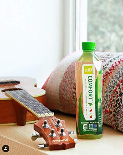 Alo Aloe Vera Juice Drink | Comfort - Watermelon + Peach | 16.9 Fl Oz, Pack Of 12 |Plant-Based Drink With Real Aloe Pulp