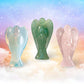 Earth Therapy Pocket Guardian Angel With Serenity Prayer Card - Pink Healing Stone Figurine - Rose Quartz