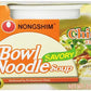 Nongshim Savory Chicken Noodle Soup Instant Ramen, 12 Pack, Microwaveable Bowl Soup Mix, Korean Ramyun With Cabbage & Carrots, Sabor A Pollo