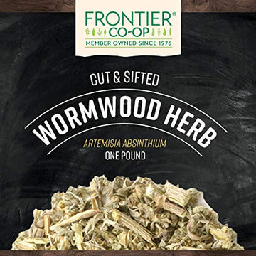 Frontier Co-op Wormwood Herb, Cut and Sifted, 1 Pound Bulk Bag, Kosher