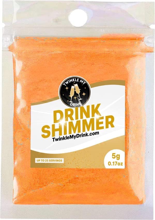 Twinkle My Drink Halloween Orange Premium Edible Glitter For Drinks | Halloween Drink Decorations | Halloween Party Accessories
