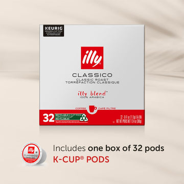 Illy Classico Roast Coffee Pods For Keurig - Caramel, Orange Blossom & Jasmine Flavors - 32 Count