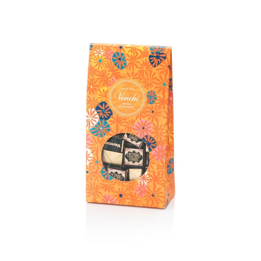 Venchi Cremino Extra Dark Chocolate 25-Piece Elegant Gift Box - Extra Dark Chocolate Shell With Mediterranean Almond Paste Between Creamy Piedmont Hazelnut Gianduja Chocolate - Vegan & Gluten Free
