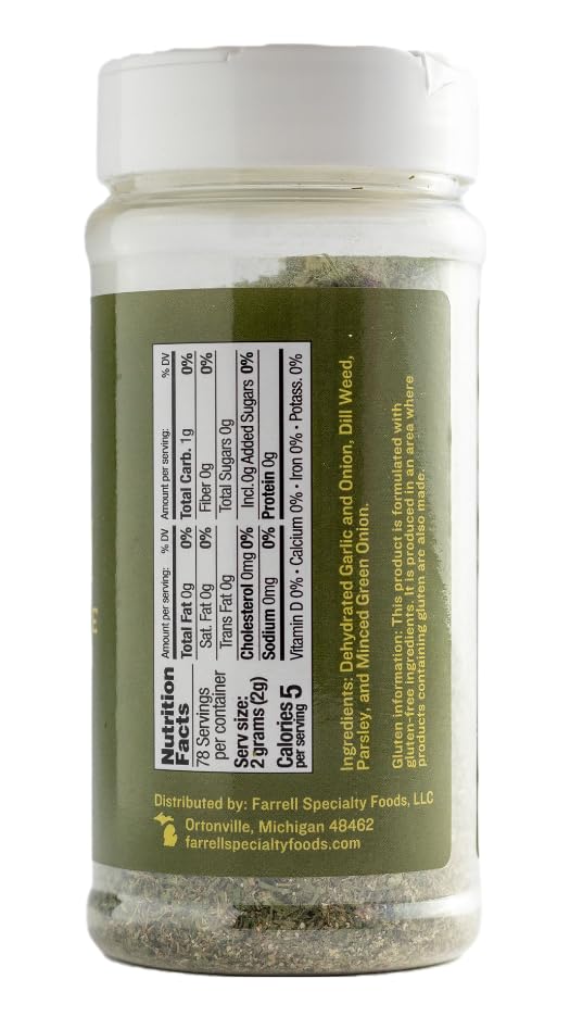 Farrell Specialty Foods Dairy Free Ranch Mix - Vegan, No Sodium, 5.5 oz Jar