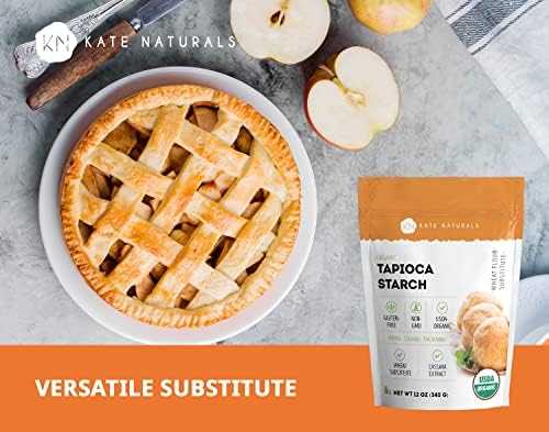 Kate Naturals Tapioca Starch Flour for Baking, Cooking & Boba Pearls (12oz, Organic, Non-GMO, Gluten Free)