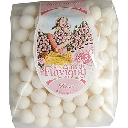 L'Abbaye De Flavigny Rose Drops - French Hard Candy - Large Bag 8.8 Oz