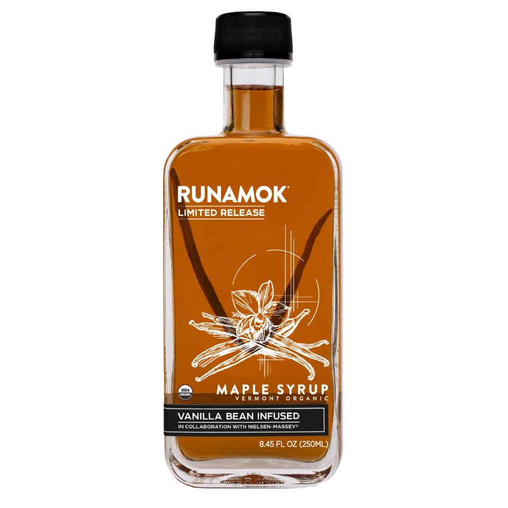 Runamok Maple Vanilla Bean Infused Maple Syrup, Gluten Free, 8.45 Fl Oz (250mL)