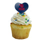 GRAPHICS & MORE Cupcake Picks Set of 6, Acrylic, University of Dayton, Heart Design, One Size