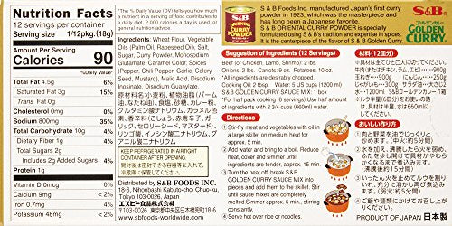 S&B Golden Curry Sauce Mix, Medium Hot, 7.8 Ounce (Pack of 2)