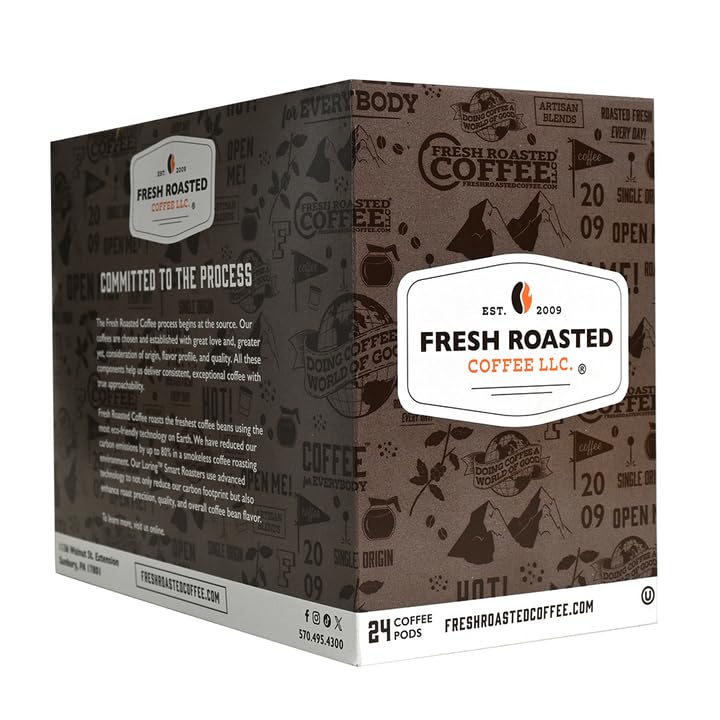 Fresh Roasted Coffee Mocha Java Medium Roast K-Cup Compatible 24 Pods Coffee