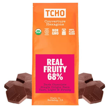 TCHO Real Fruity 68% Dark Chocolate Baking Couvertures (6.6lb Bag) | Organic & Fair Trade Certified | Non GMO, Non-Dairy, Vegan,