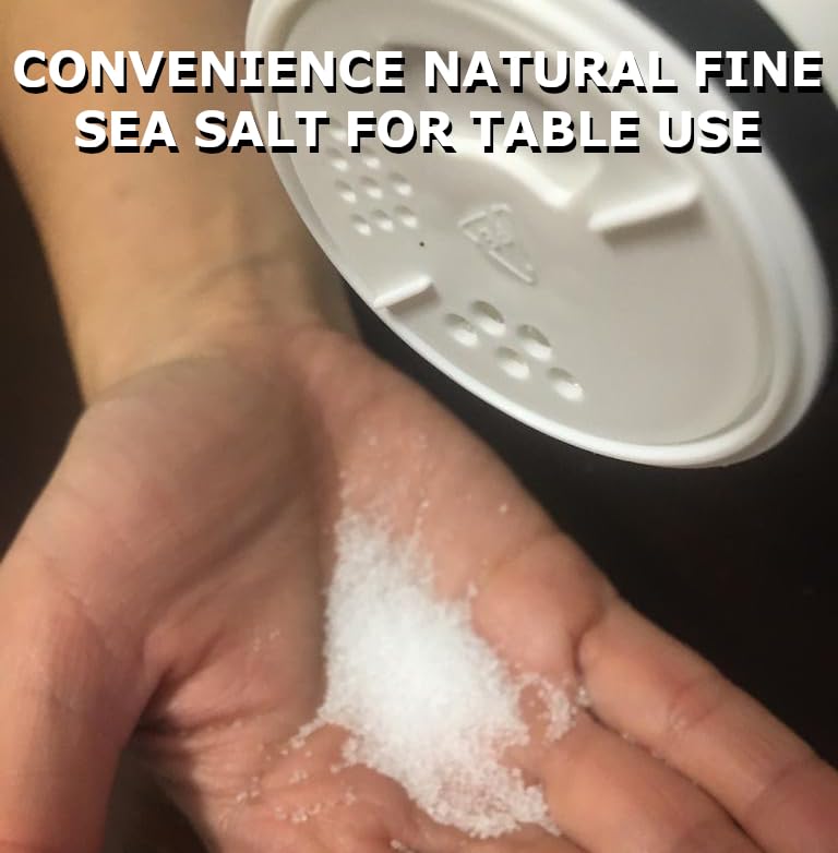 100% Gourmet Fine Sea Salt - Unrefined, 10 Oz Shaker, Bright White, Kosher, Micro-Plastic Free