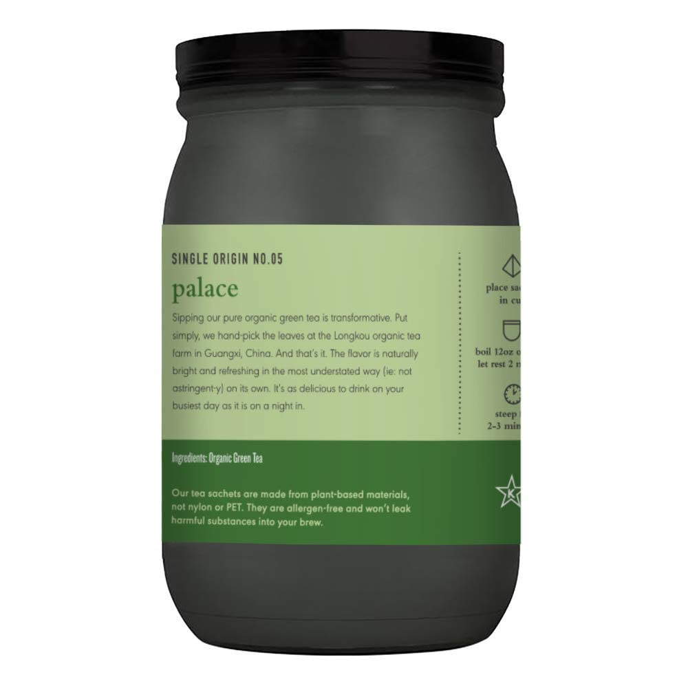 Paromi Palace Organic Green Tea, Signature Jar, 15 Count