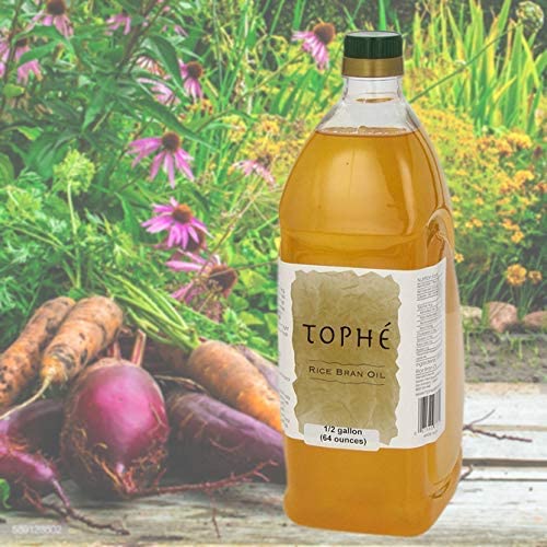 Rice Bran Oil | All Natural, Made From 100% Non-Gmo Rice | Rich In Vitamin E And Gamma-Oryzanol | Unfiltered, Non Winterized, No Trans Fat And Heart Healthy | 1/2 Gallon By Tophe