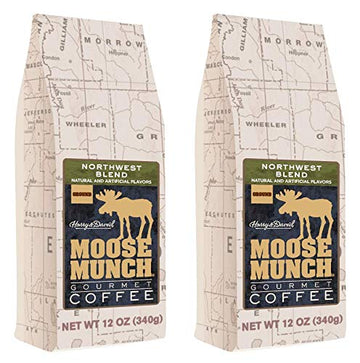 Moose Munch Gourmet Ground Coffee By Harry & David, 2/12 Oz Bags (Northwest Blend)