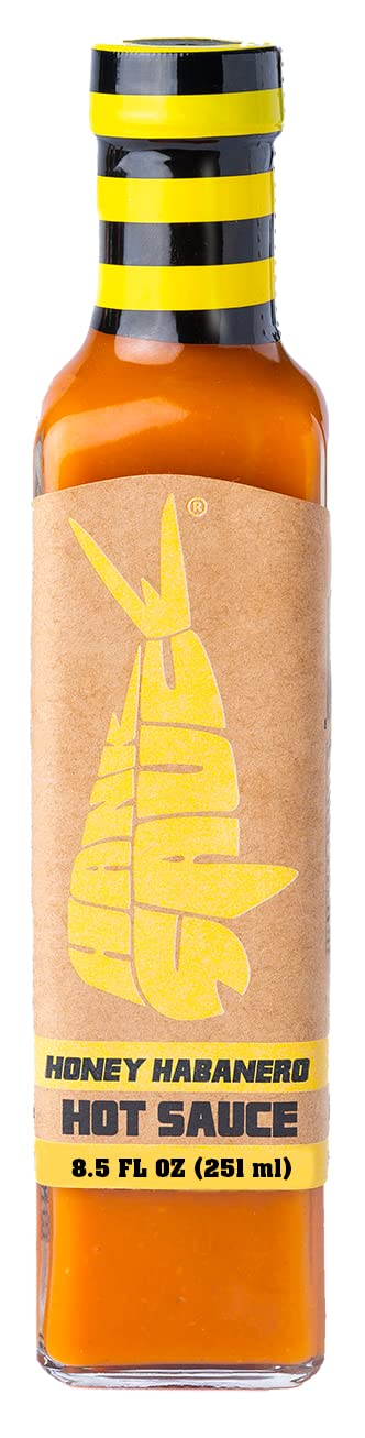 Hank Sauce Honey Habanero Hot Sauce - Habanero/Cayenne Blend with Honey, Garlic & Herbs - 8.5 fl oz (Pack of 1) - Gluten Free