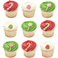 Red, Green, And Pink Lollipop, Candy Cane, Gum Drop Shape Edible Sugar Cake Toppers, 12 Count