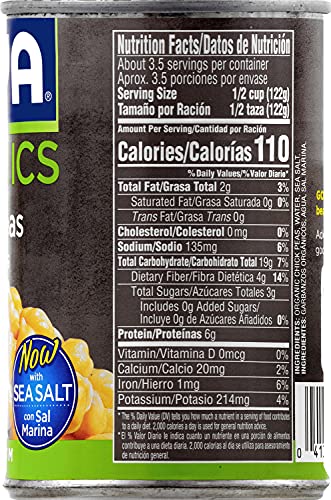Goya Foods Organic Chick Peas, Garbanzo Beans, 15.5 Ounce (Pack of 24)