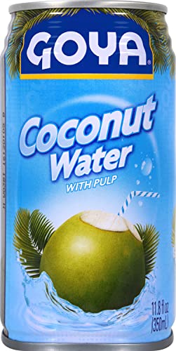 Goya Foods Coconut Water with Pulp, 11.8 Fl Oz, Pack of 24, Refreshing Beverage