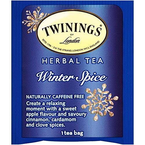 Twinings Winter Spice Herbal Tea Individually Wrapped, 20 Count (Pack Of 1), Includes Camomile, Apple, Cinnamon, & Clove, Caffeine-Free, Enjoy Hot Or Iced