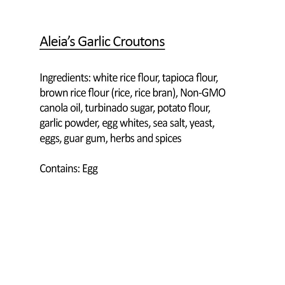 ALEIAS BEST. TASTE. EVER. Garlic Croutons, Gluten-Free, Dairy-Free, Low Sodium, 5.5 oz (2 Pack)