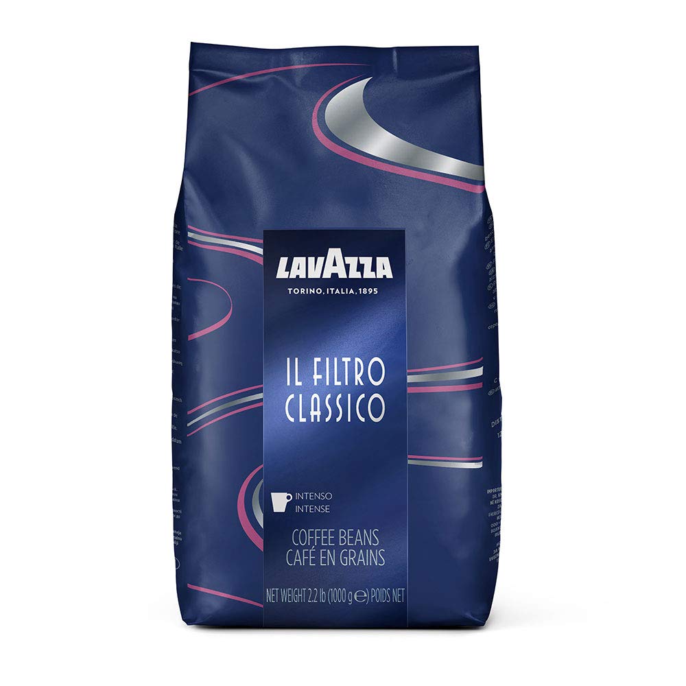 Lavazza Il Filtro Classico Dark Roast Whole Bean Coffee, 2.2LB Bag, Authentic Italian Blend, Dark Chocolate & Hazelnut Notes