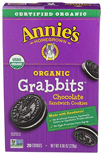 Annies Organic Grabbits Chocolate Sandwich Cookies, 8.06 Oz, 20 Ct