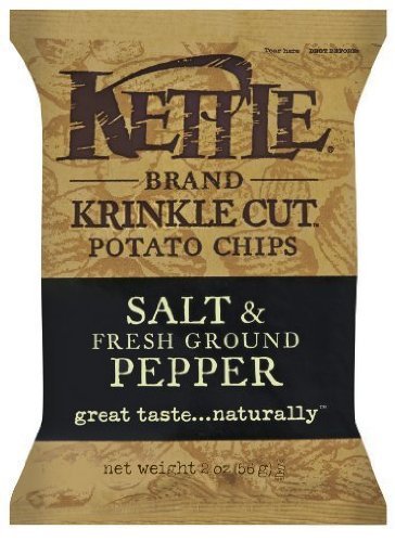 Kettle Krinkle Cut Salt And Fresh Ground Pepper Potato Chips - 2 Oz. Bag, 24 Per Case