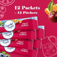 GEEOOLLAH Crystal Light Fruit Punch Drink Mix - Zero Sugar, 12 Pitcher Packets, Instant Beverage Powder for Hydration