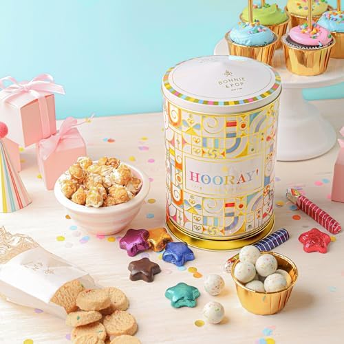 Bonnie And Pop - Birthday Gift Basket | Birthday Cookies, Sweets, Candy, Cake Flavors | Tin Spins, Plays Music Happy Birthday |