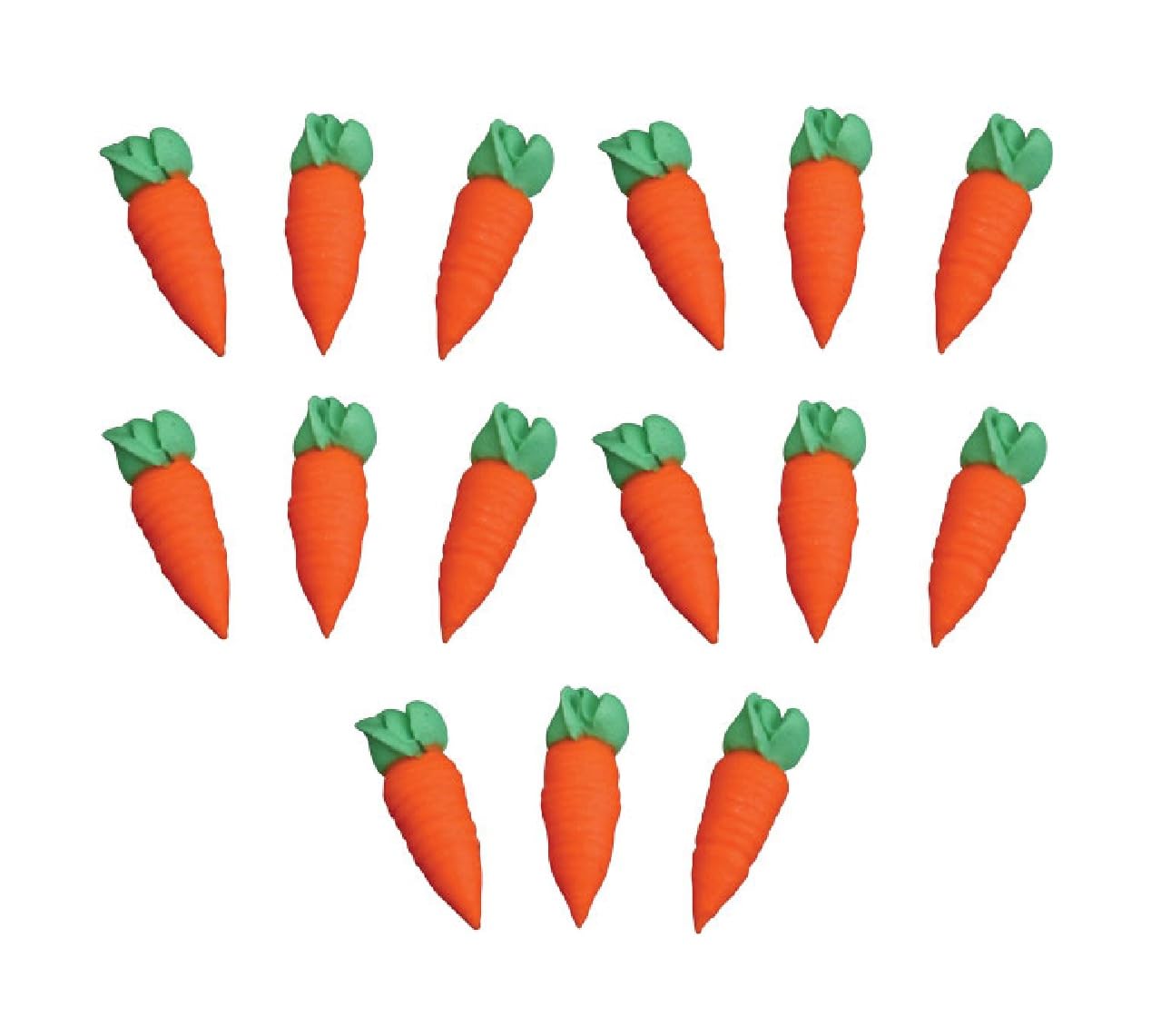 Edible Easter Cupcake Toppers - 15 Count Royal Icing Textured Carrot Sugar Decorations (1.125) - Easter Cake & Cookie Decor For Spring Desserts