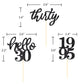 BCHOCKS 24 Pcs Cupcake Toppers - Black Glitter for 30th Birthday Party Decorations