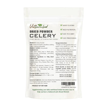 Celery Powder 2.47 Oz (70G) Vietfarmfood: Freeze-Dried Extracted From 100% Pure, Sugar-Free. Used To Mix Mixed Drinks Fresh Frui
