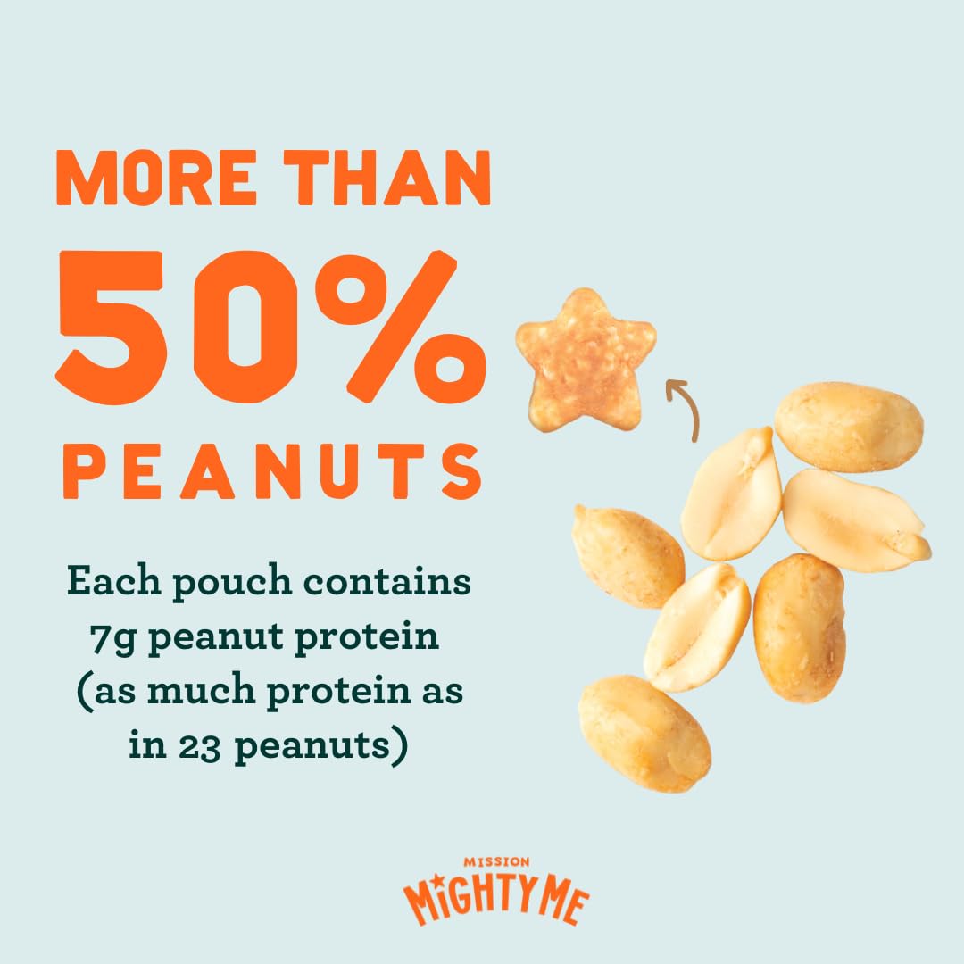 Mission Mighty Me Nutty Puffs Organic Peanut Butter Puffs for Babies + Kids - Pediatrician Developed, Plant-Based Gluten-Free Ba