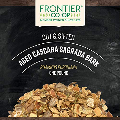 Frontier Co-op Cut and Sifted Cascara Sagrada Bark, 1 lb Bulk Bag, Model 0-89836-00527-4