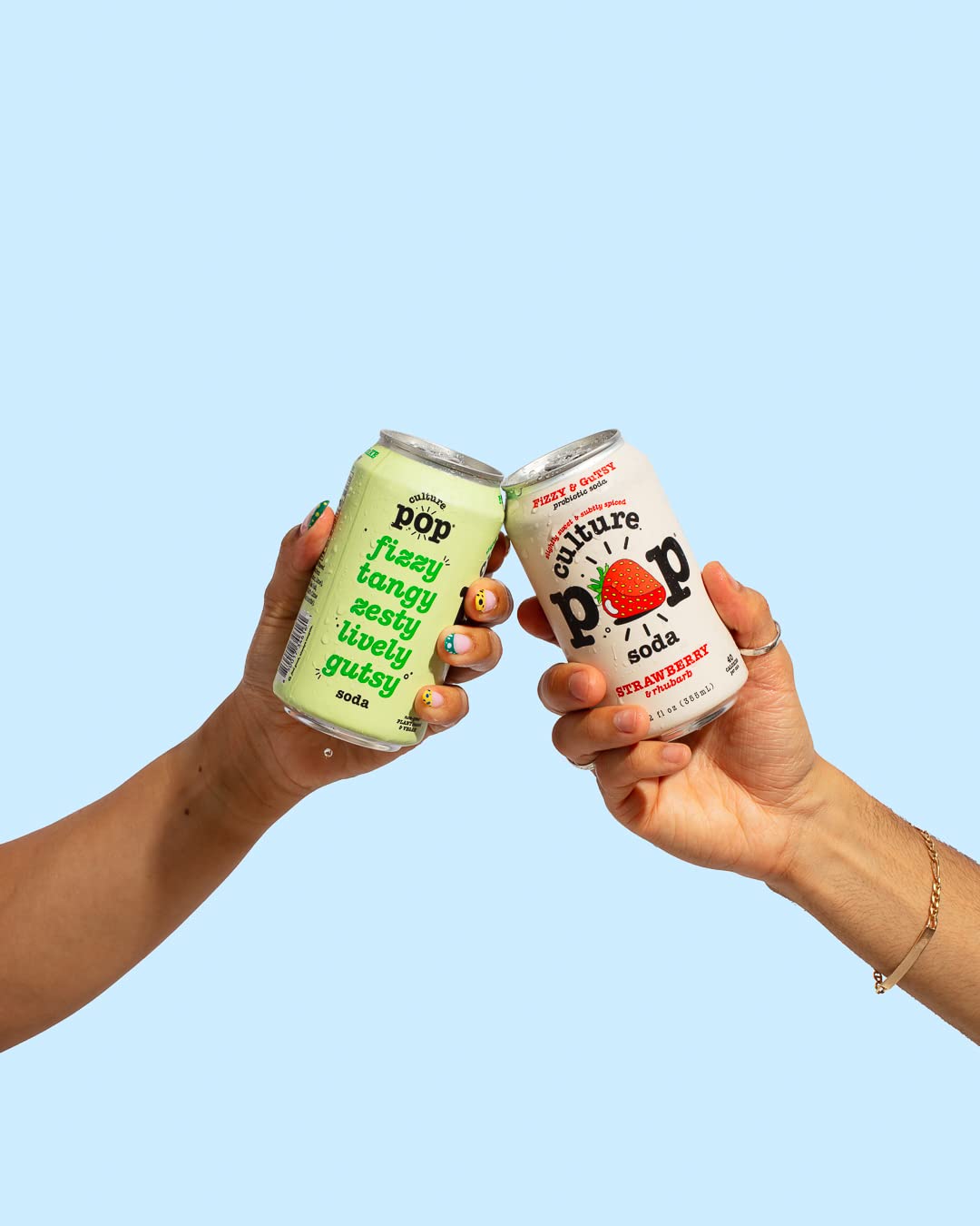 Culture Pop Soda Sparkling Probiotic Drink, Vegan Soda for Gut Health, Non-GMO, GF, No Added Sugar, 12 Pack, 12 Fl Oz Cans, Stra