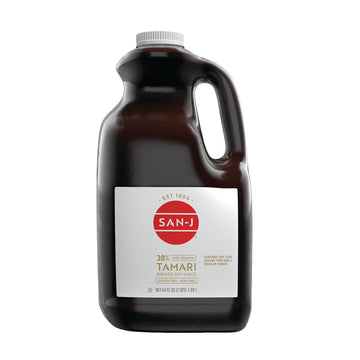 San-J - Gluten Free Tamari Soy Sauce with 28% Less Sodium - Specially Brewed - Made with 100% Soy - 64 oz. Container