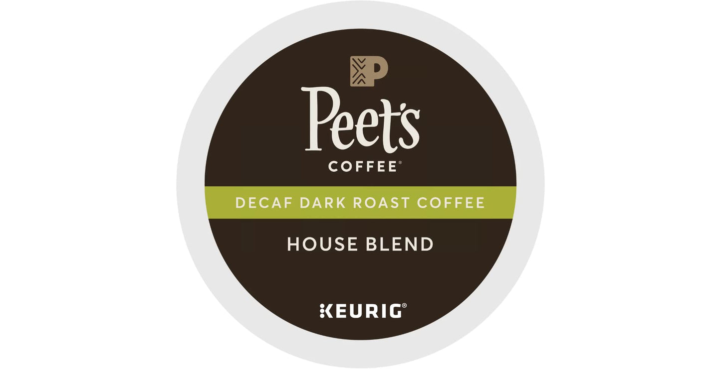 Peets Coffee & Tea Coffee Decaf House Blend K-Cup Portion Pack for Keurig K-Cup malt-inspired, 88 Count