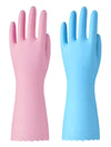 Bamllum 2 Pairs Reusable Cleaning Gloves - Latex Free Kitchen Cleaning Gloves With Cotton Liner- Household Dishwashing Gloves, N