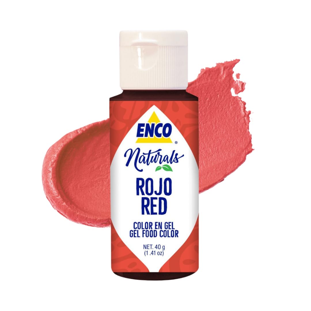 ENCO Food Coloring Gel - Red - 1.41 oz (40 g) - No Artificial Dyes - Vibrant Colors for Icing, Buttercream, Fondant