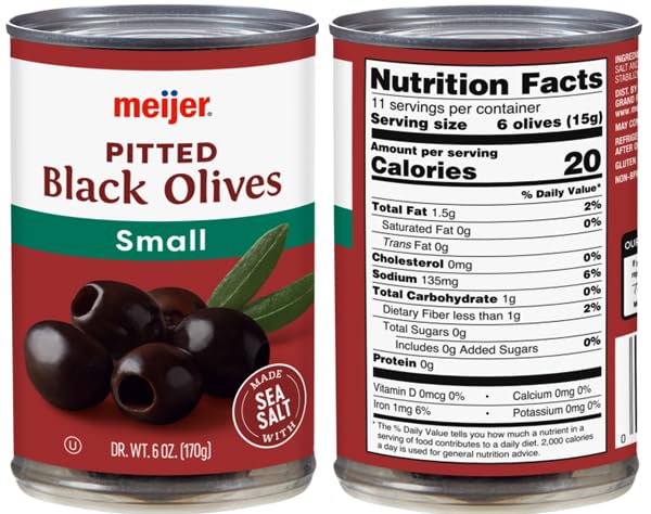 Pitted Black Olives Small (2 Cans, 6 oz. each)