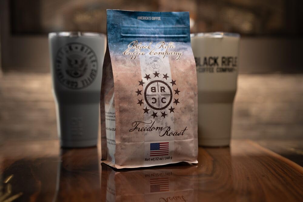 Black   Coffee Freedom Roast Ground Coffee, Medium Roast, 12 Ounce Bag, Tasting Notes of Chocolate and Vanilla