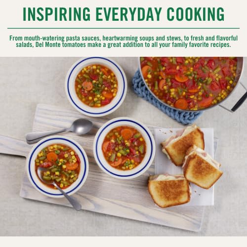 Del Monte Stewed Tomatoes With Onions, Celery, And Green Peppers, No Salt Added, 14.0Z (12 Pack)