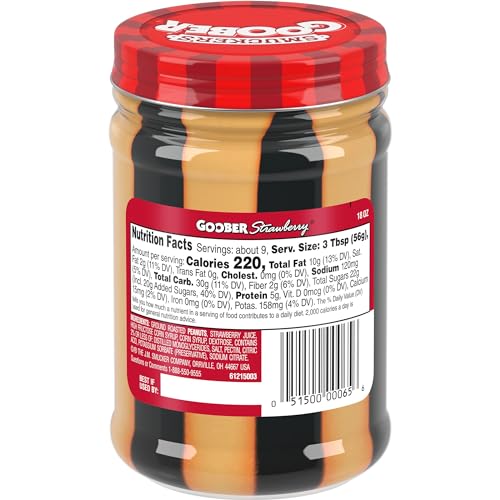 Smuckers Goober Peanut Butter and Strawberry Jelly Stripes, 18 Ounces