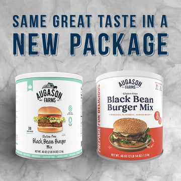 Augason Farms Black Bean Burger Mix Can, Certified Gluten Free, Emergency Food Supply, Everyday Meals, 38 Servings