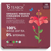 Teabox ORGANIC Hibiscus Cinnamon Clove Green Tea Bags 100 pcs | 100% Natural Hibiscus, Cinnamon & Clove